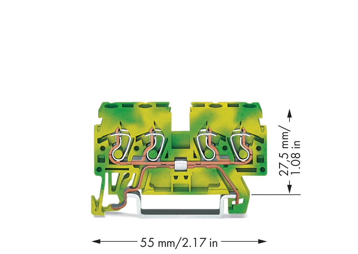 Schutzleiter-Reihenklemme Serie 870 0,08-2,5qmm gn/ge 1Etage APL_erf.