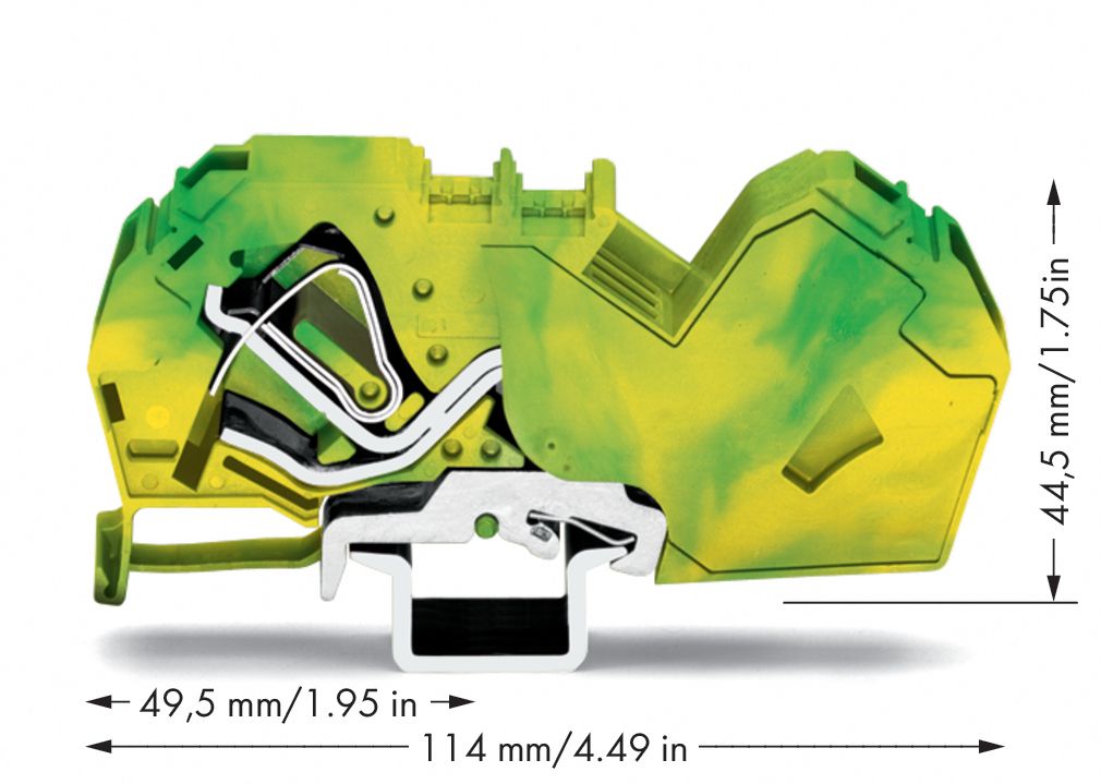 Schutzleiter-Reihenklemme Serie 785 6-35qmm gn/ge 1Etage Hutschiene TH35