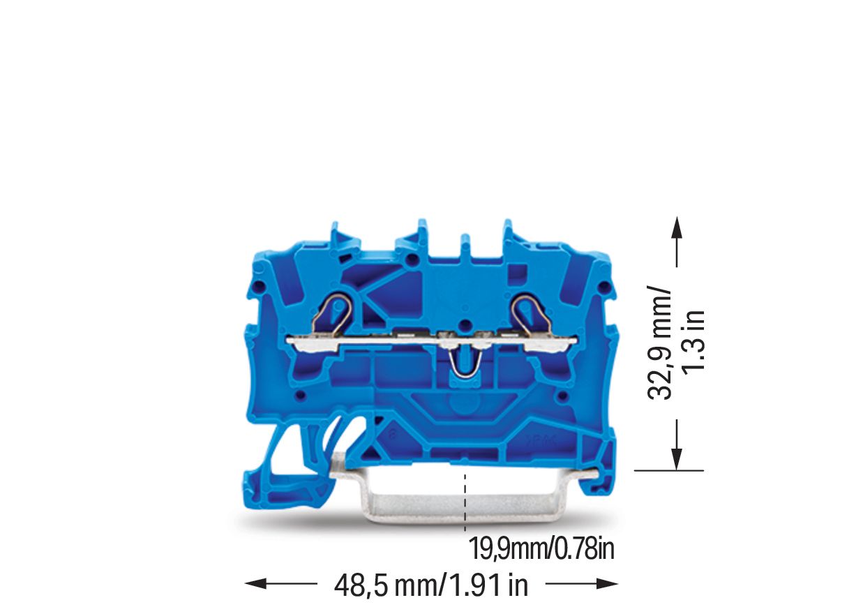 Reihenklemme 0,25-1,5qmm Serie 2001 18A 1Etage 2kl bl Hutschiene TH35