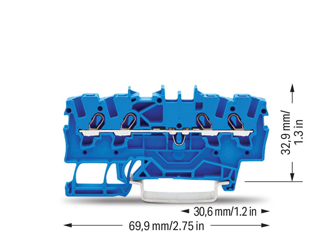 Reihenklemme 0,25-1,5qmm Serie 2001 18A 1Etage 4kl bl Hutschiene TH35