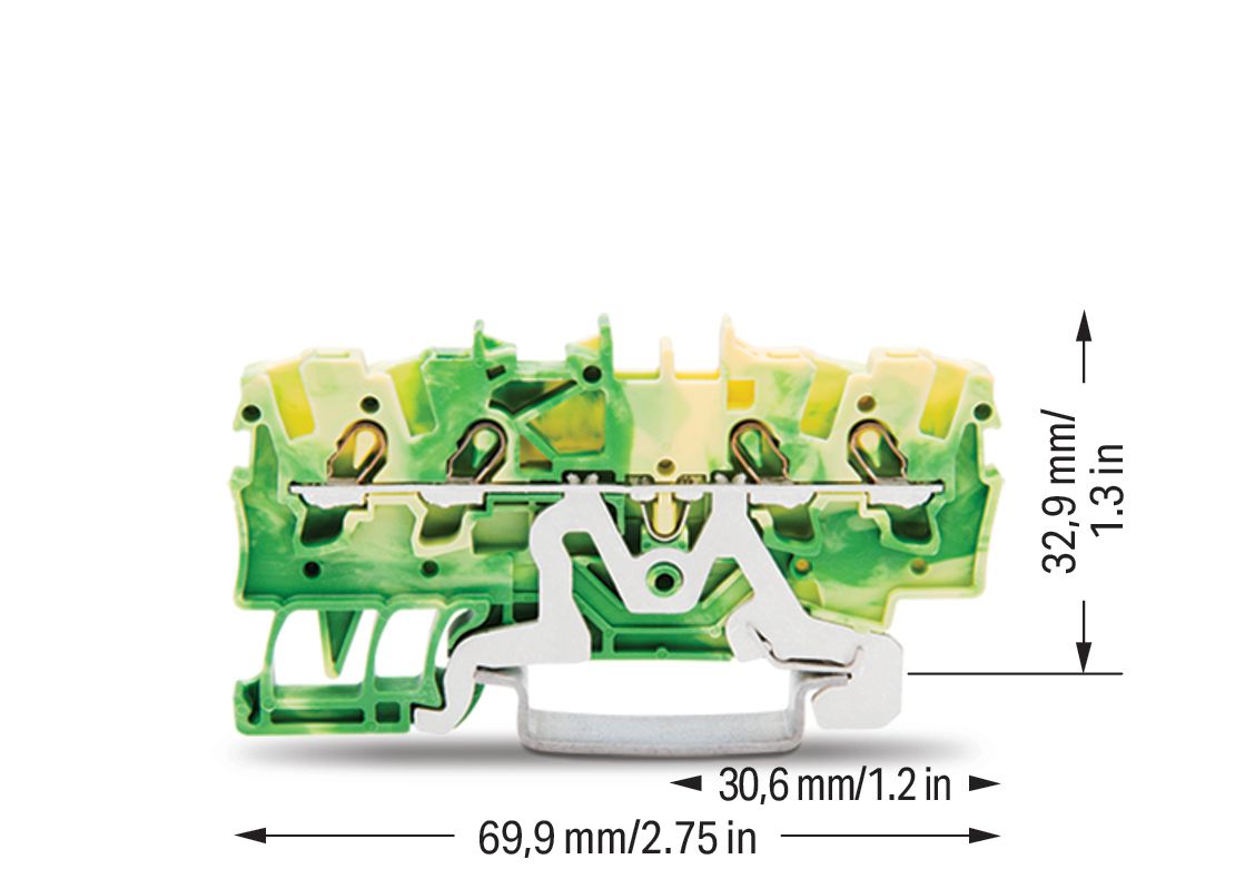 Schutzleiter-Reihenklemme Serie 2001 0,25-2,5qmm gn/ge 1Etage APL_erf.
