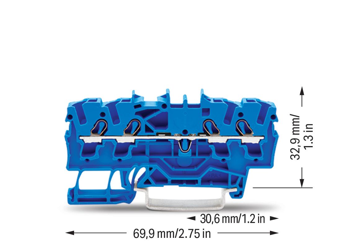 Reihenklemme 0,25-2,5qmm Serie 2002 24A 1Etage 4kl bl Hutschiene TH35