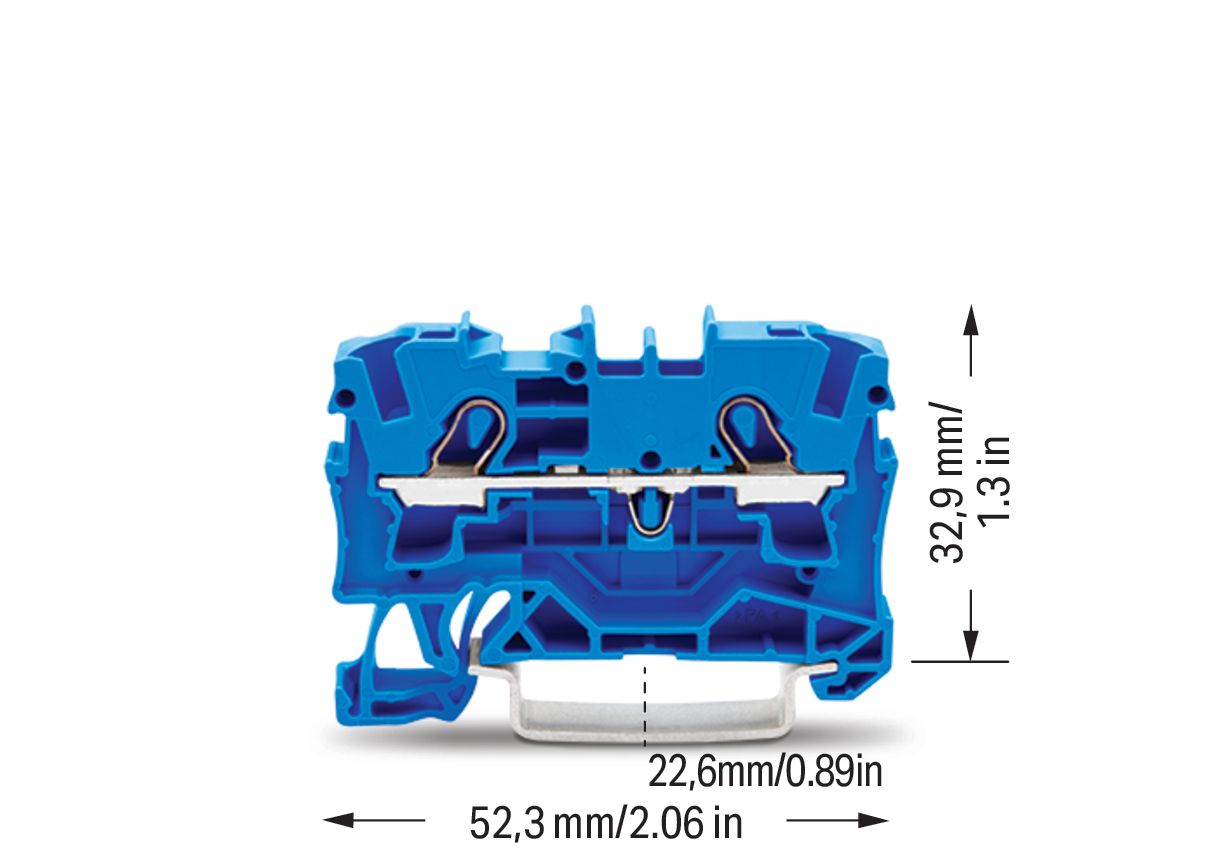 Reihenklemme 0,5-4qmm Serie 2004 1Etage 2kl bl 32A Hutschiene TH35