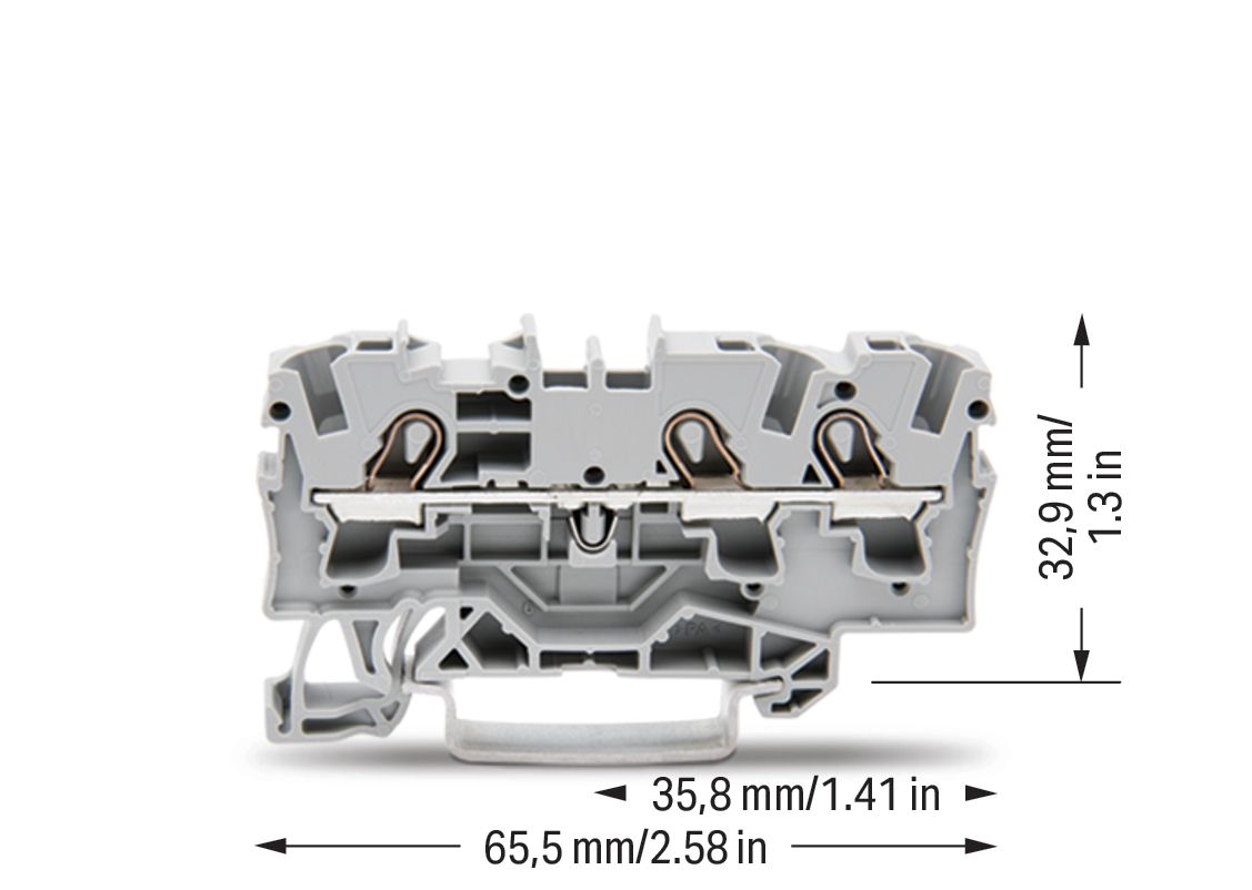 Reihenklemme 0,5-4qmm Serie 2004 1Etage 3kl gr 32A Hutschiene TH35