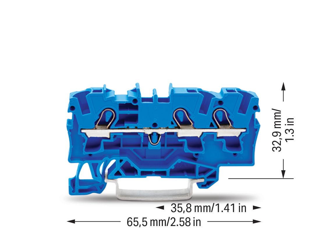 Reihenklemme 0,5-4qmm Serie 2004 1Etage 3kl bl 32A Hutschiene TH35
