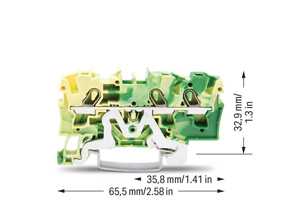 Schutzleiter-Reihenklemme Serie 2004 0,5-6qmm gn/ge 1Etage APL_erf.