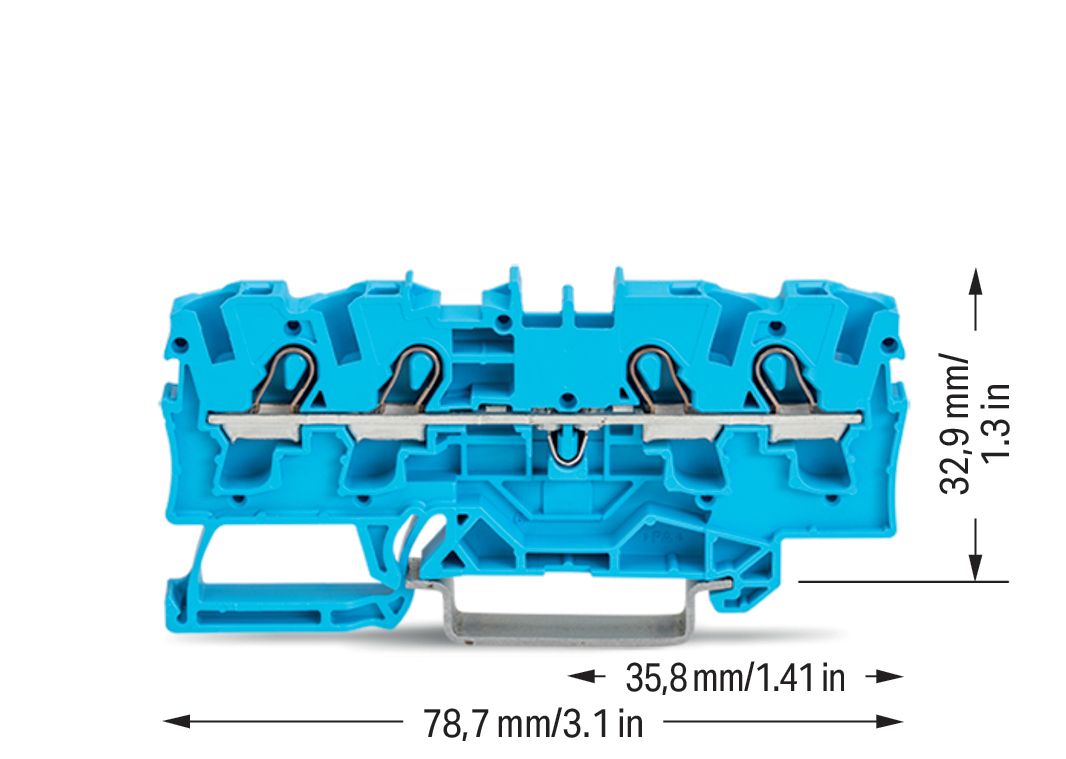 Reihenklemme 0,5-6qmm Serie 2004 1Etage 4kl bl 32A Hutschiene TH35