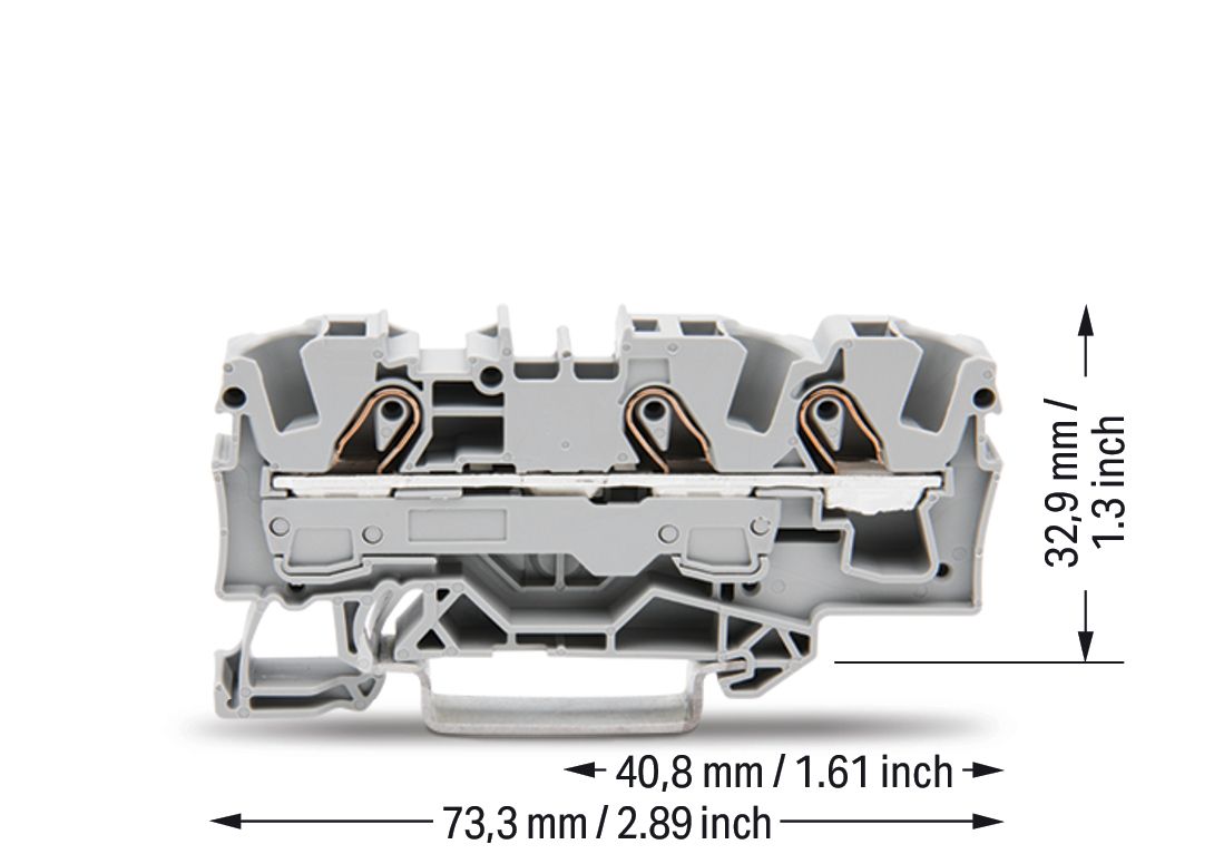 Reihenklemme 0,5-10qmm Serie 2006 1Etage 3kl gr 41A Hutschiene TH35