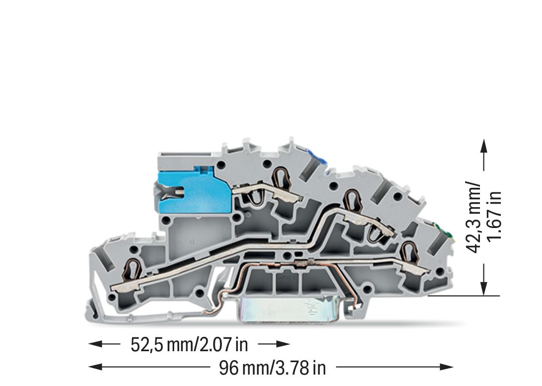 Installationsklemme 32A Serie 2003 3pot 0,25-4qmm gr Mit N-Trennschlitten
