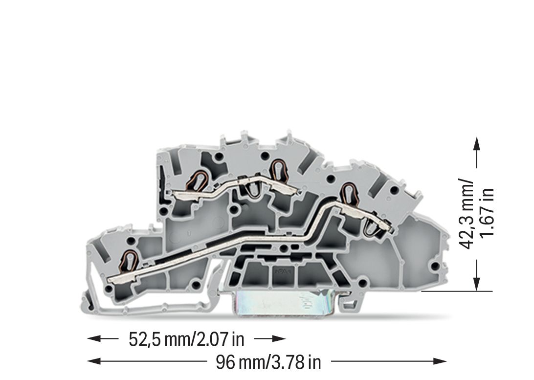Installationsklemme 32A Serie 2003 2pot 0,25-4qmm gr APL_erf. Federzugans