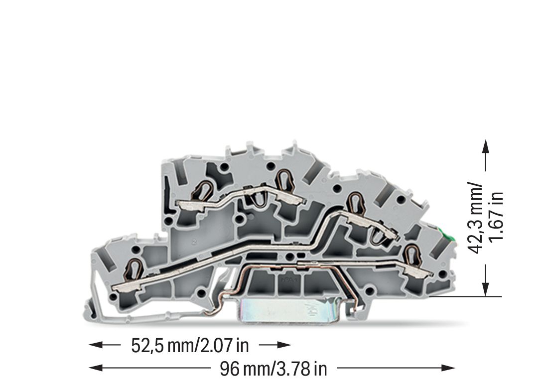 Installationsklemme 32A Serie 2003 3pot 0,25-4qmm gr APL_erf. Federzugans