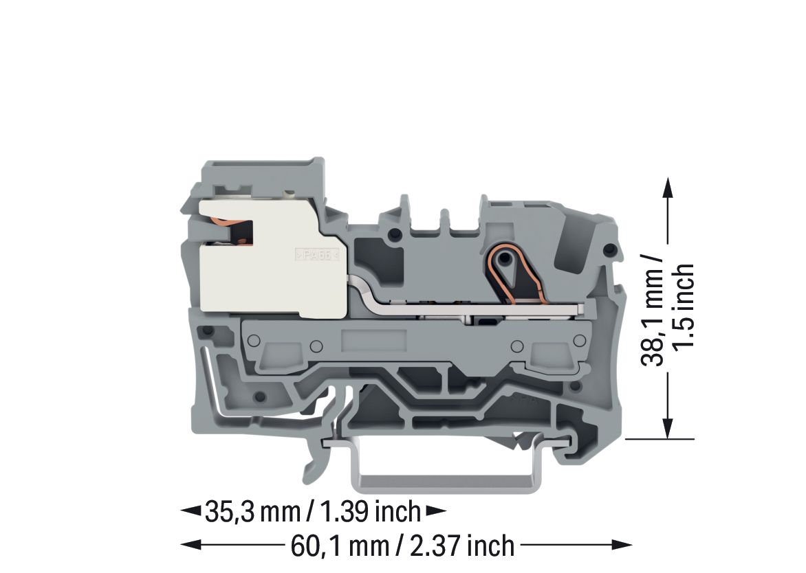 Trennreihenklemme gr Serie 2016 76A 0,5-16qmm Mit integrierter Prüfbuchse