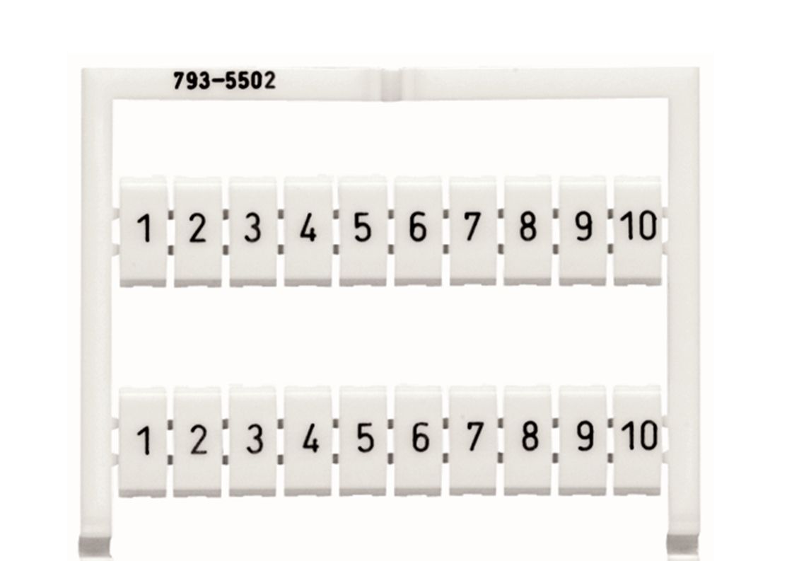 Klemmenmarkierung ws Serie 793 RM=5mm 1-10 horiz