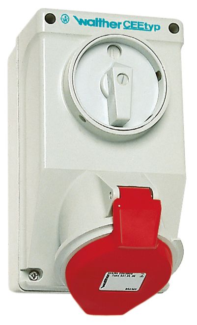 CEE-Schaltersteckdose 5p 32A 400V/rt 6h IP44 Kst