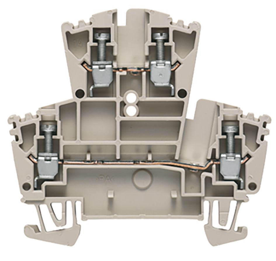 Schutzleiter-Reihenklemme 0,5-4qmm gn/ge 2Etagen APL_erf. Hutschiene TH35