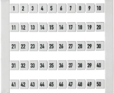 Klemmenmarkierung ws RM=5mm 1-50 horiz