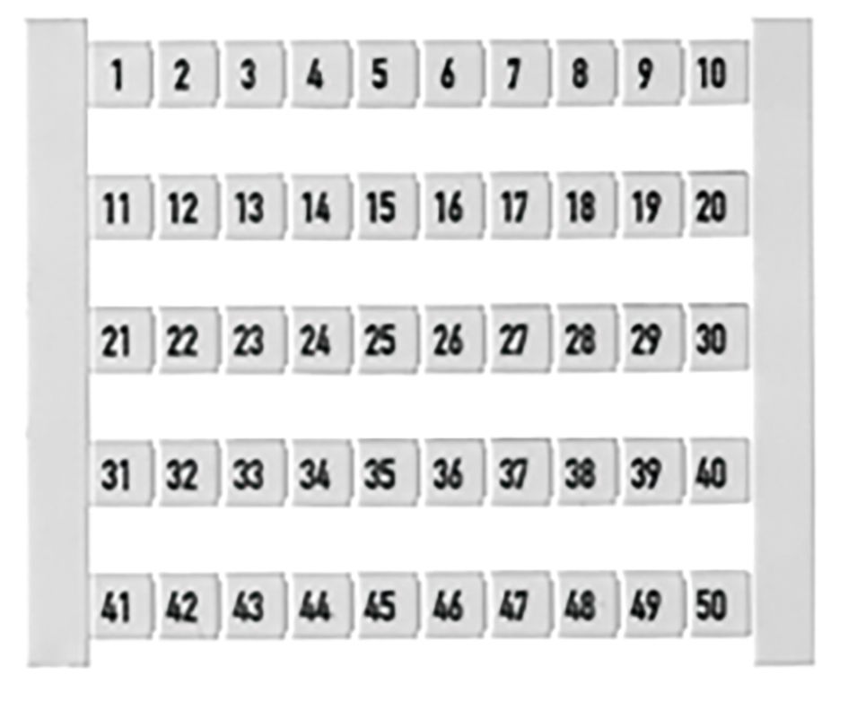 Klemmenmarkierung ws RM=5mm 1-50 horiz