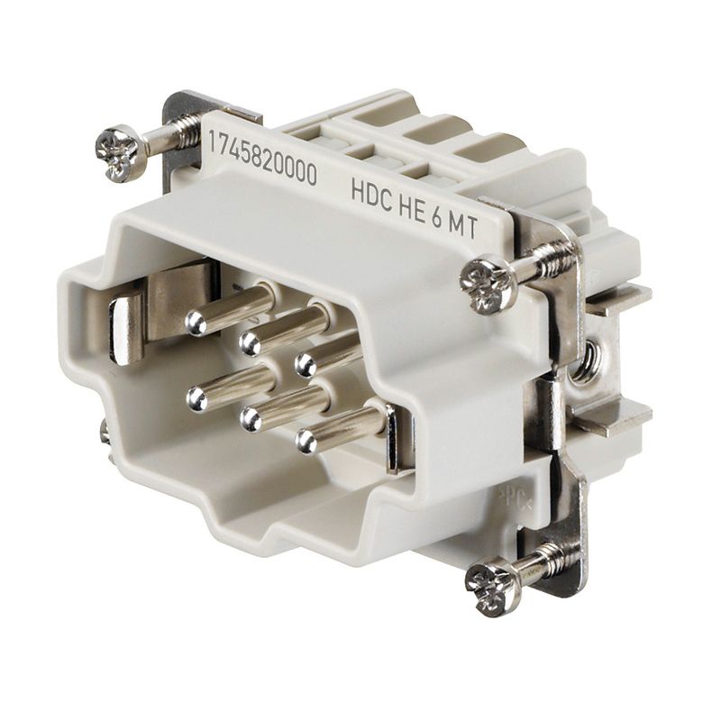 Kontakteinsatz Stift 6p Federzug 24A 500V 0,5-4qmm