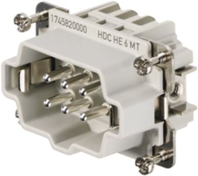 Kontakteinsatz Stift 6p Federzug 24A 500V 0,5-4qmm