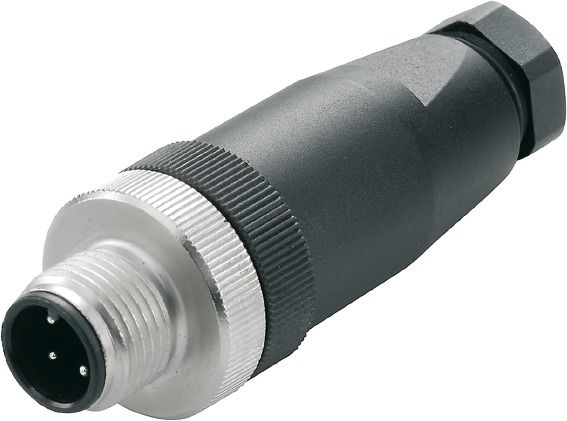 Rundsteckverbinder Stift 4A IP67 Schraub Zinn ger