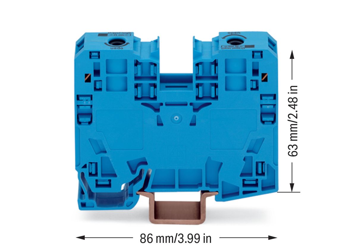 Reihenklemme 6-35qmm Serie 285 1Etage 2kl bl 125A Hutschiene TH35