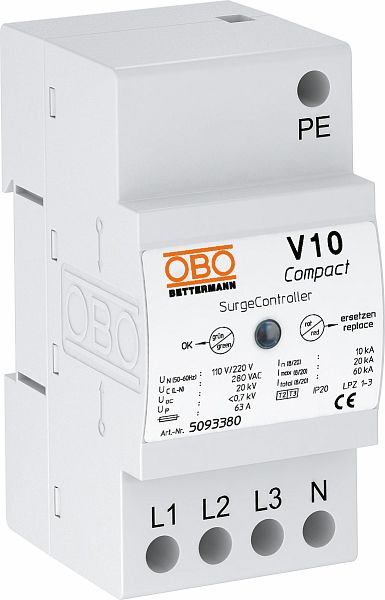 Überspannungsableiter TNNetzform-/TN-S/TT Netzform-TN/TN-C-S/TN-S/TT 230VAC 1,1kV