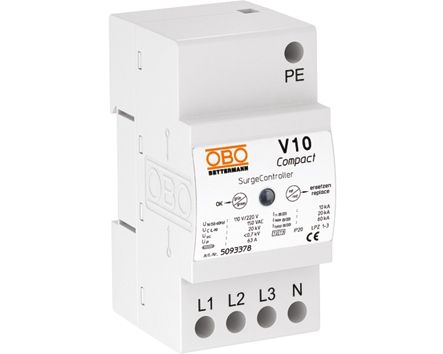 Überspannungsableiter TNNetzform-/TT 230VAC Netzform-TN/TT 1,1kV 2,5TE 60kA