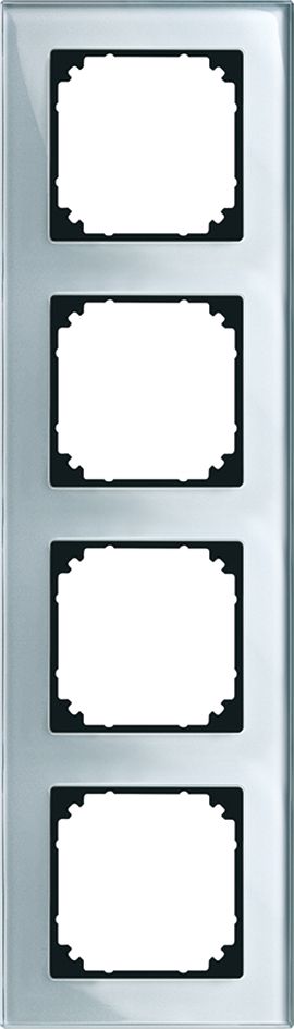 Rahmen 4f ony-sw glz M-PLAN Glas f.GEB-K onyxschwarz Unterputzmontage