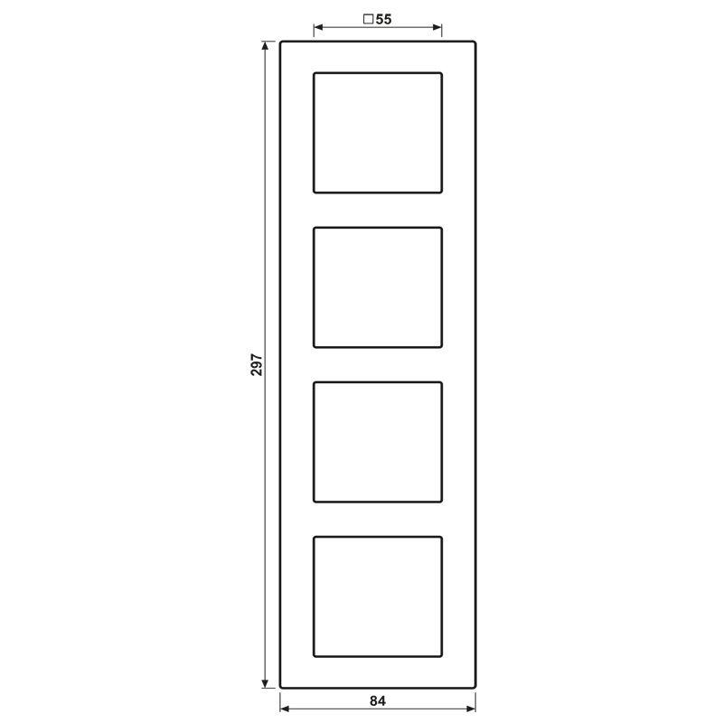 Einbaurahmen 4f aws glz A / A CREATION Kst f.GEB-K Unterputzmontage Duropl