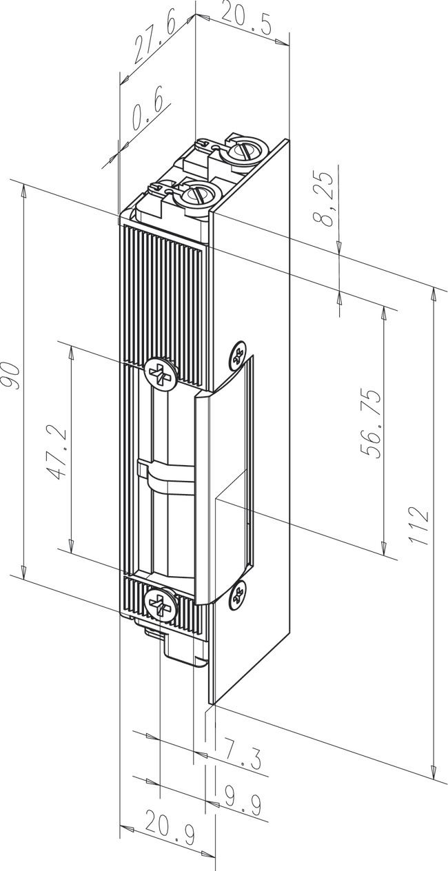 Türöffner 24V DC li/re Ruhestrom EB Einb Standardtüröffner