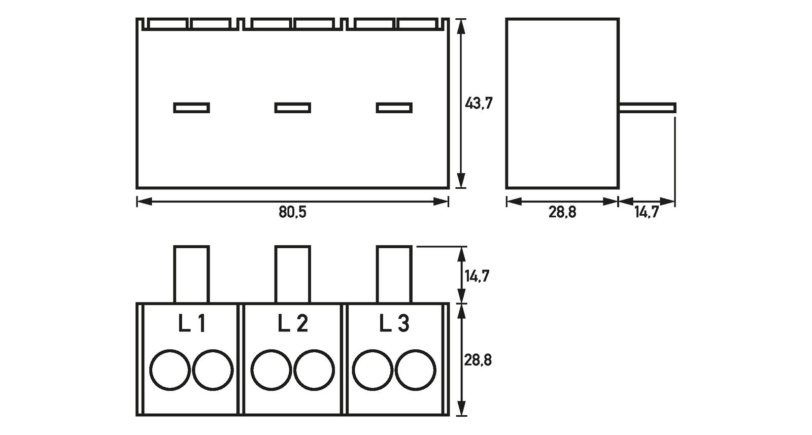 Sammelschienenklemme 100A 35qmm Flachschiene