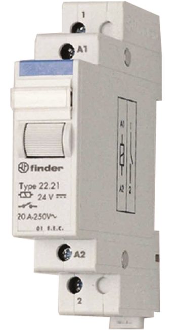 Installationsrelais 1TE mech REG 2S 24V/DC 20A 21,6-26,4V