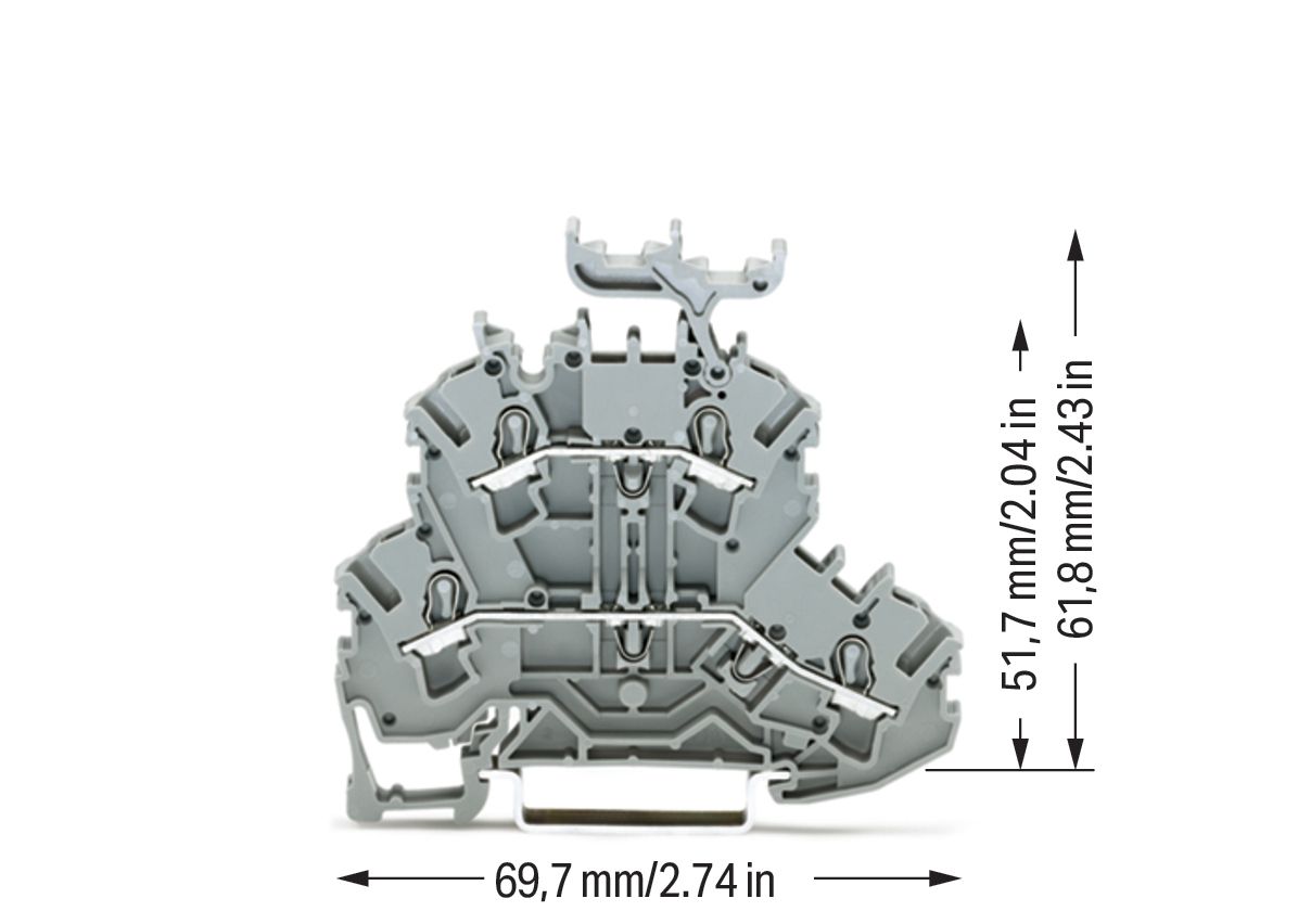 Reihenklemme 0,25-4qmm Serie 2002 gr 24A 2Etagen 2kl Hutschiene TH35