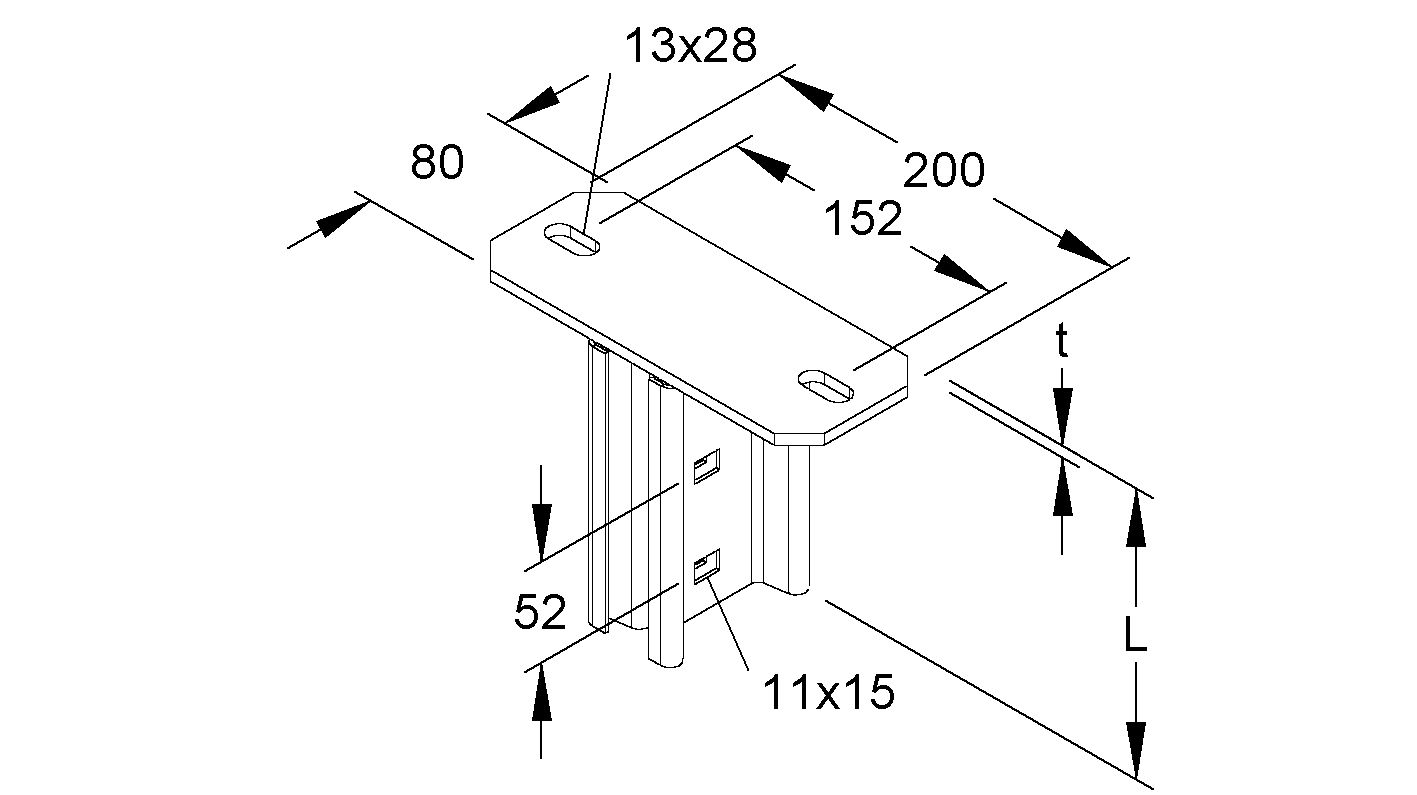 Schraubkopfplatte I-Profil f.Deckenmont 90°