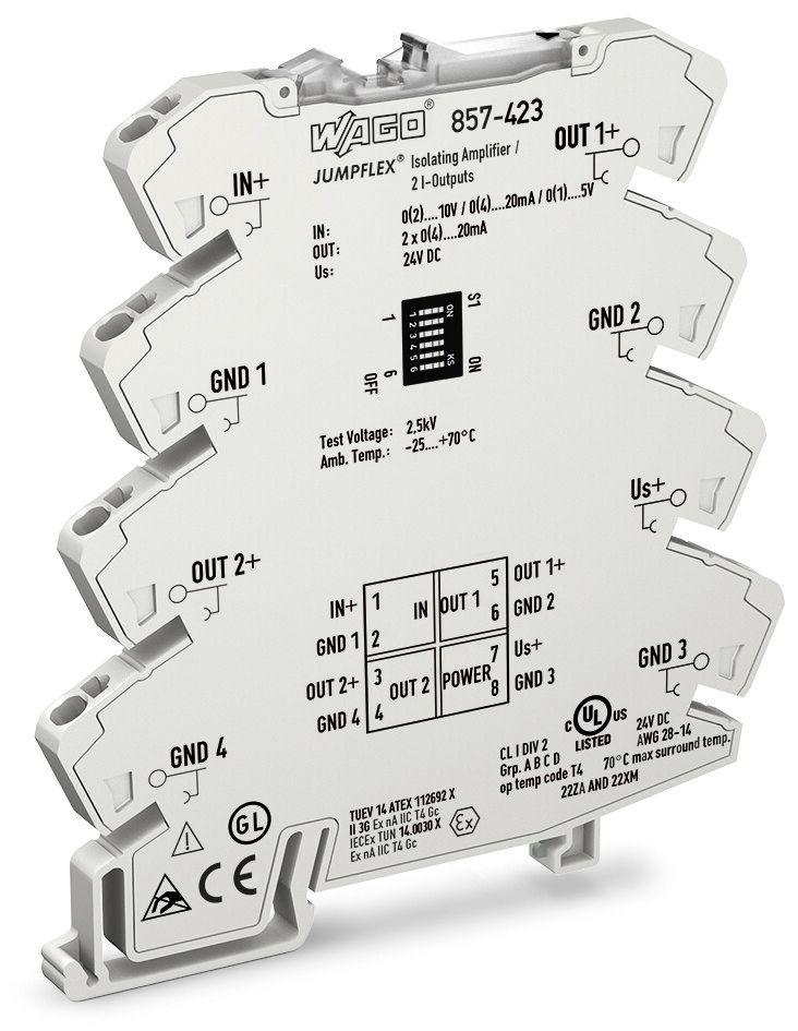 Trennverstärker 24V Serie 857 2Kan Federzugans 300Ohm