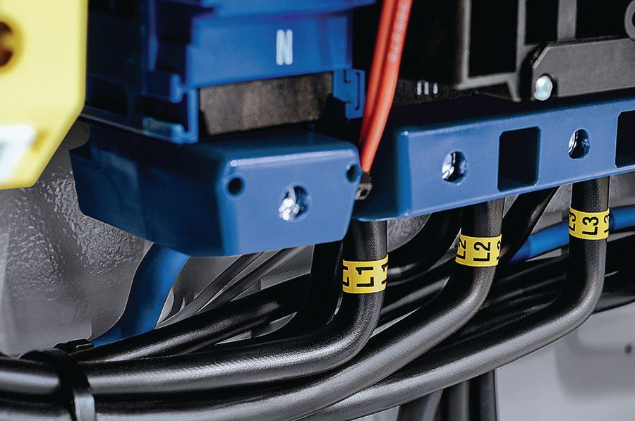 Kabelmarkierung x ge/sw Kartenf Kst kleb Ø9,5mm 38x6,2mm Mit Textfeld