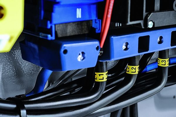 Kabelmarkierung x ge/sw Kartenf Kst kleb Ø9,5mm 38x6,2mm Mit Textfeld