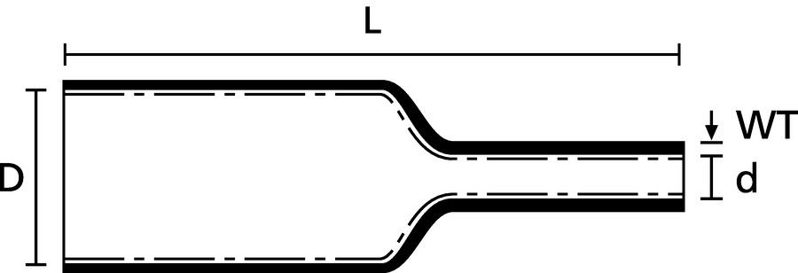Schrumpfschlauch mittelw L1m Ø19/6mm sw 4:1 Mit Innenkleber 2,5mm -55-110°C