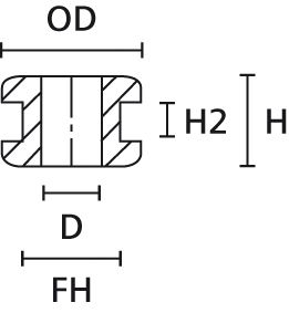 Durchführungstülle Kst Ø4-5mm Ø6mm 1mm geschl sw
