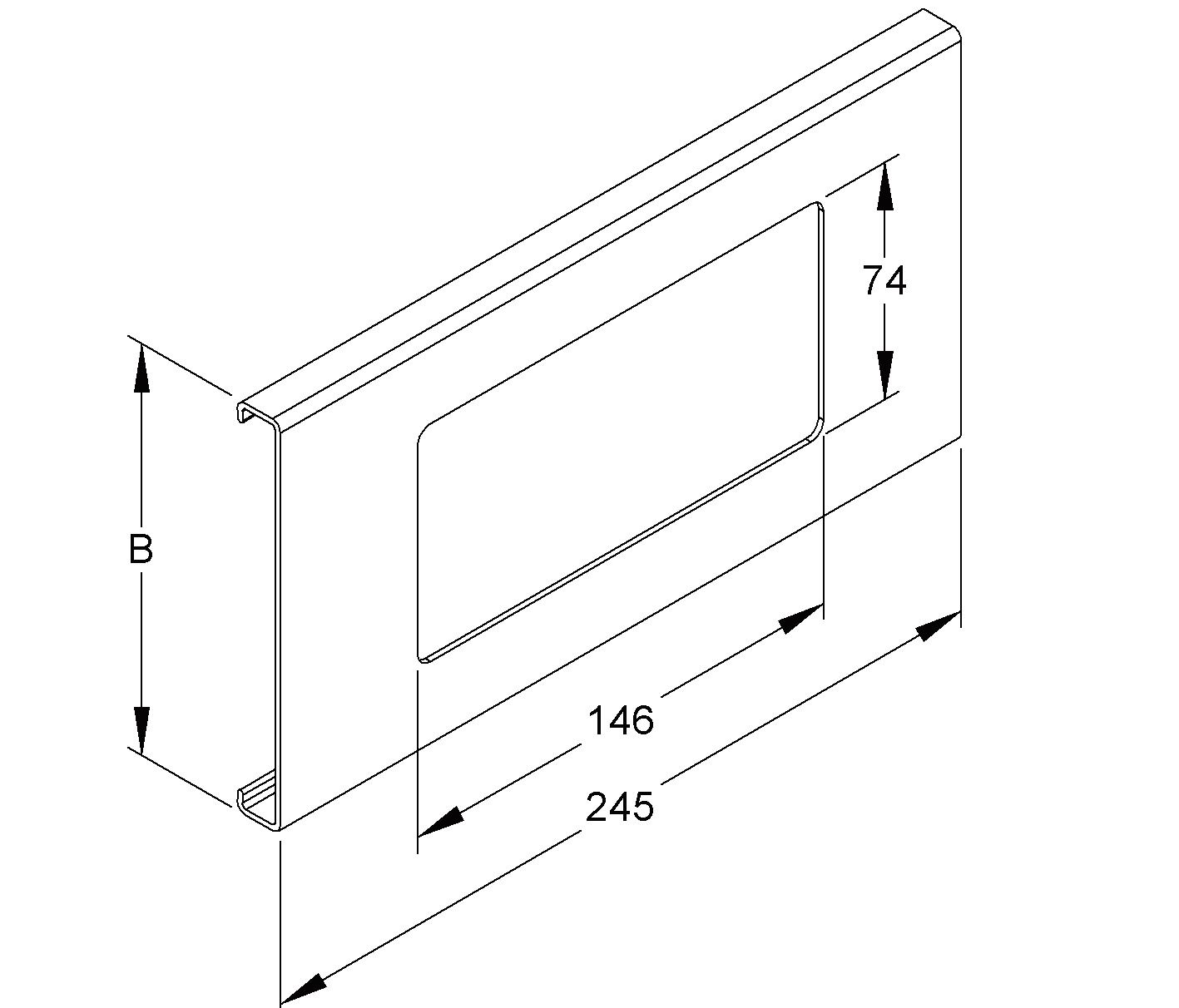 Geräteblende GEB-K 2f 150mm Kst rws EinbGer_Rahm