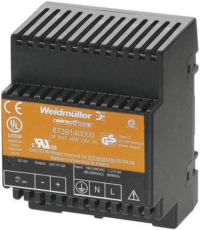 Gleichstromversorgung 15-28V 48W 24VDC 2A kurzschlussfest f.Tragschienenmont