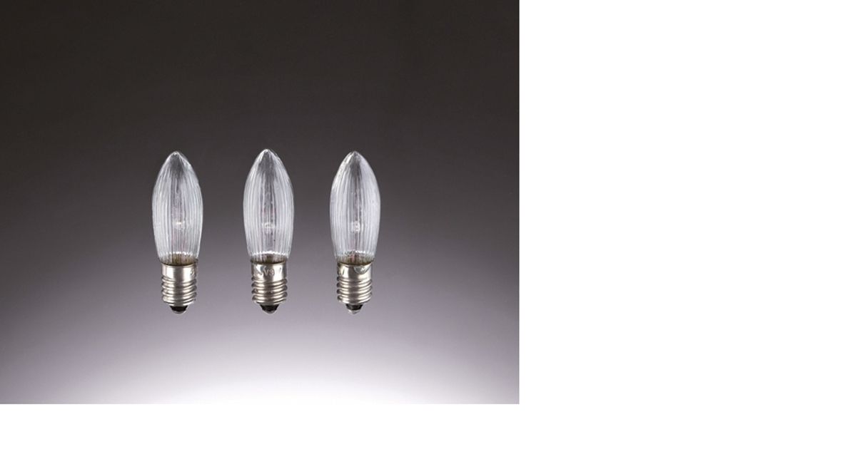 Kerzenlampe 3W kl E10 34V Riffel