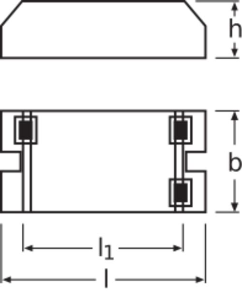 Vorschaltgerät 2x5-11W elektr f.T5 f.T8 f.TC-DEL MW 80x40mm
