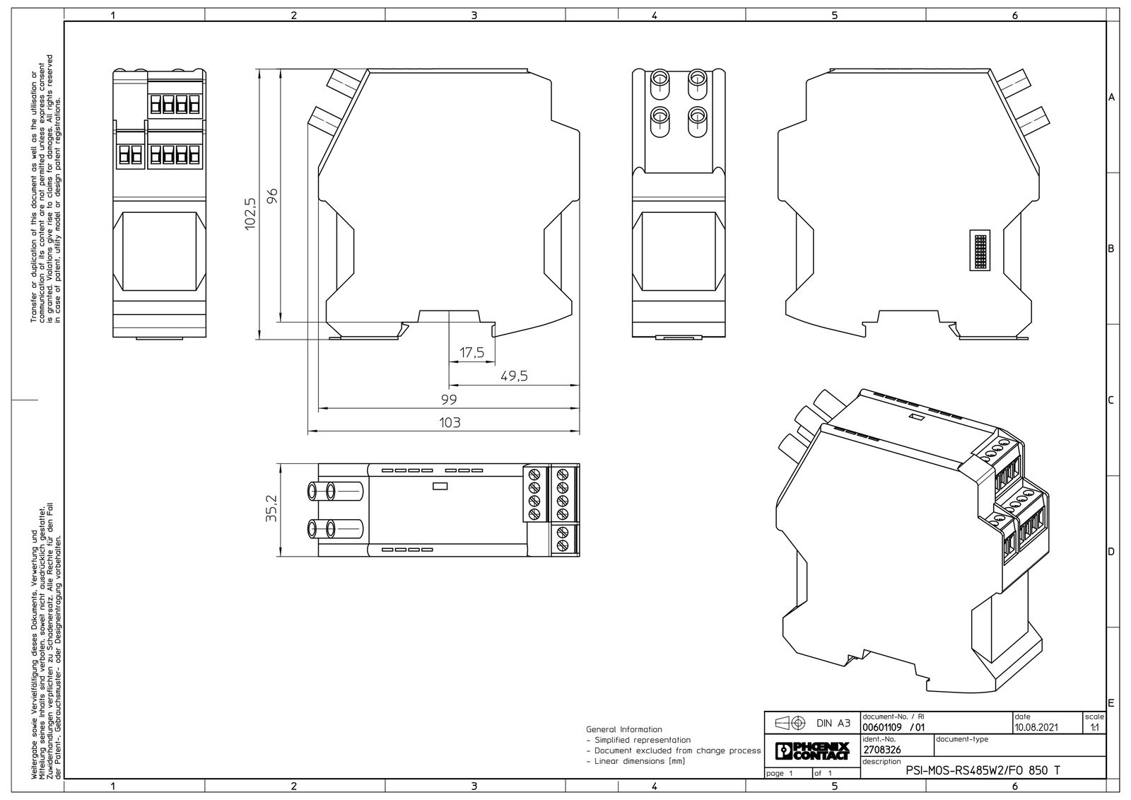 SPS-Kommunikations-Modul 1HW/RS485