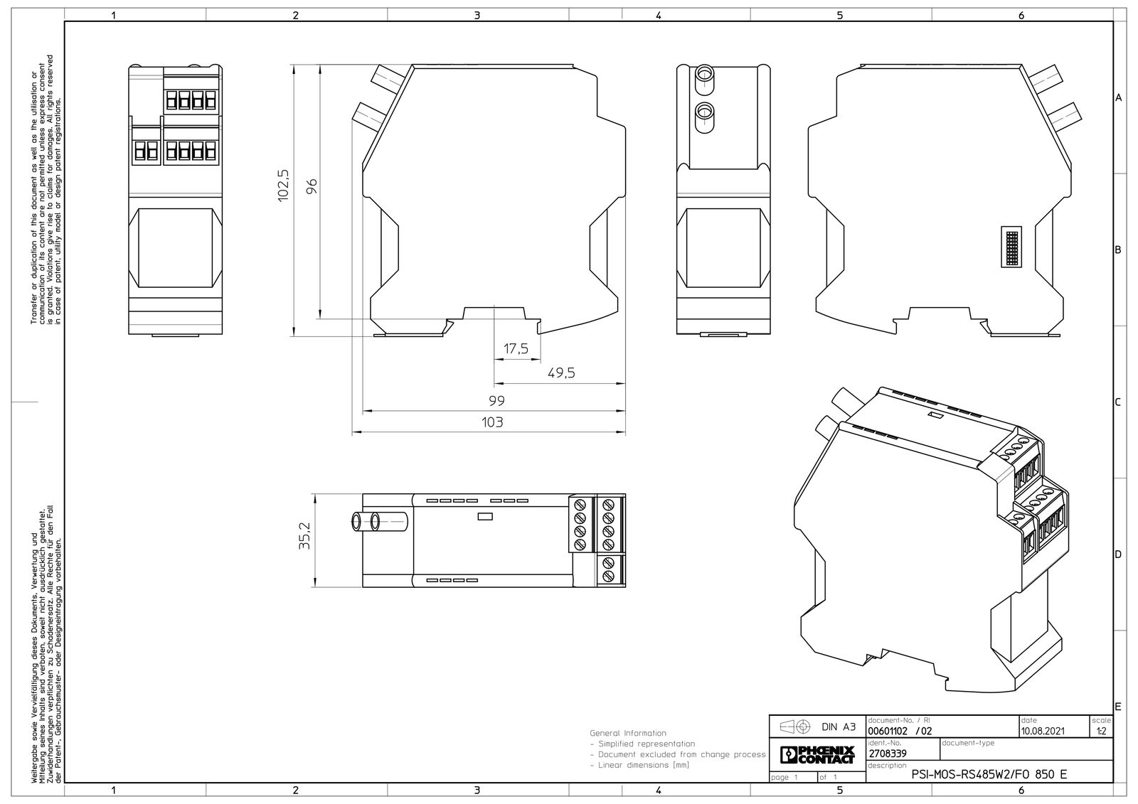 SPS-Kommunikations-Modul 1HW/RS485