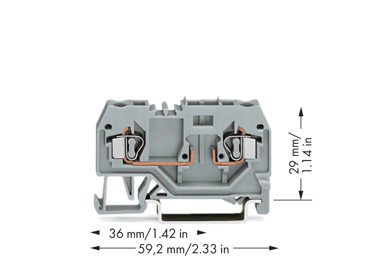 Reihenklemme 0,08-4qmm Serie 281 1Etage 2kl gr 10A Hutschiene TH35