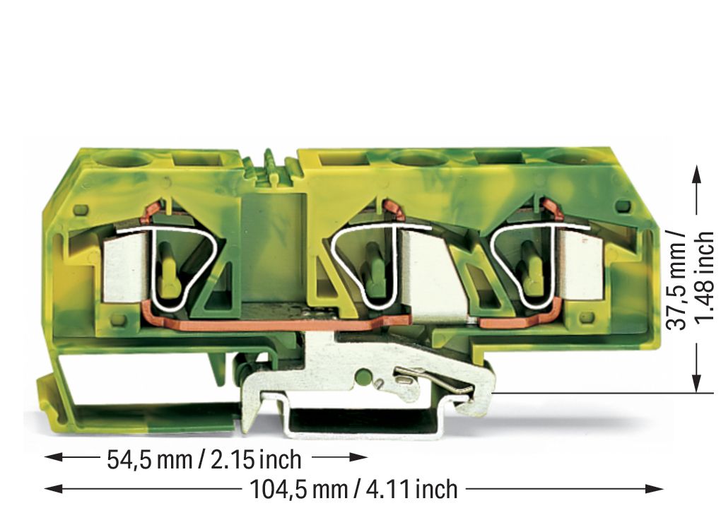 Schutzleiter-Reihenklemme Serie 283 0,2-16qmm gn/ge 1Etage APL_erf.