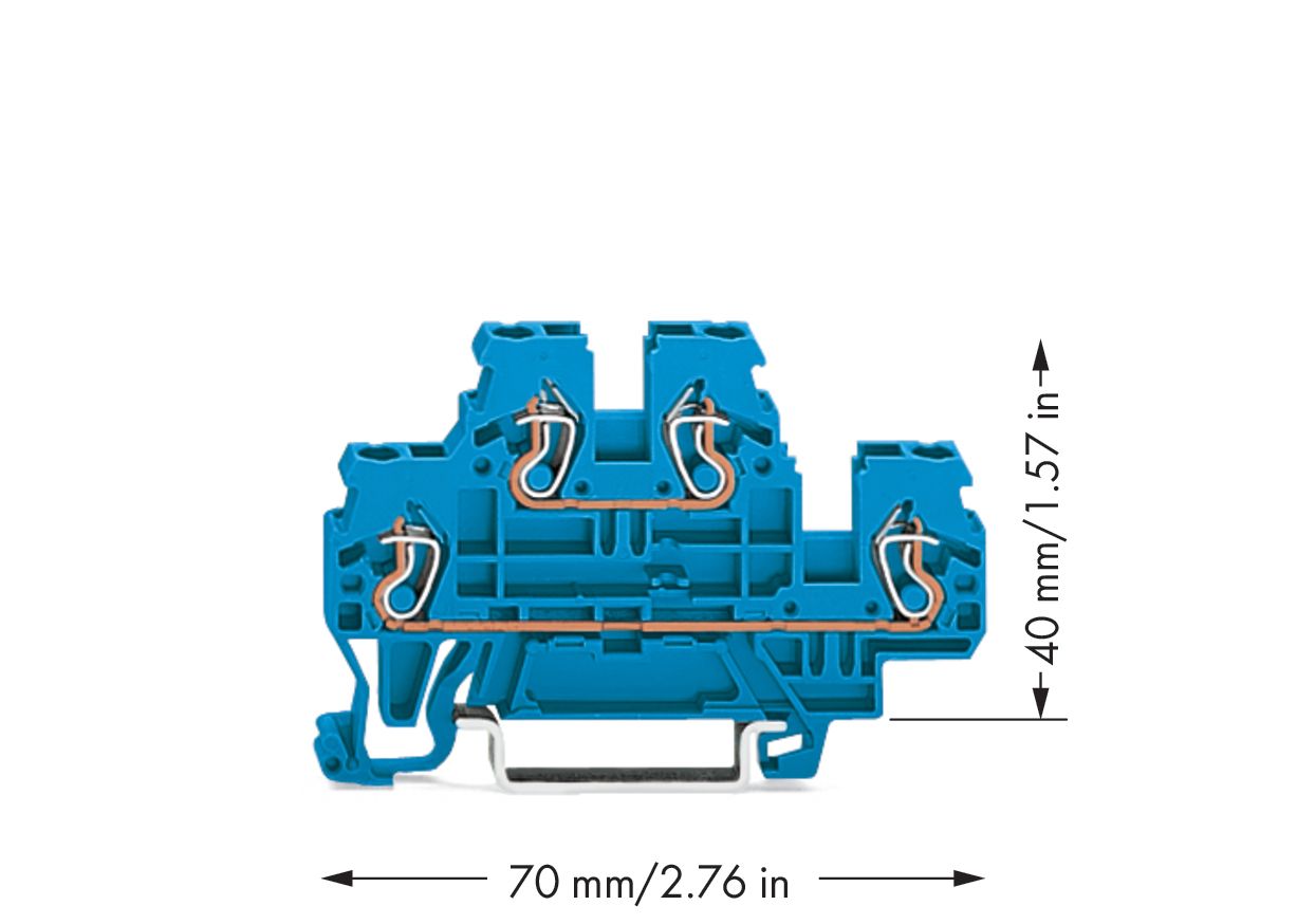 Reihenklemme 0,08-4qmm Serie 870 2Etagen 2kl bl 24A Hutschiene TH35