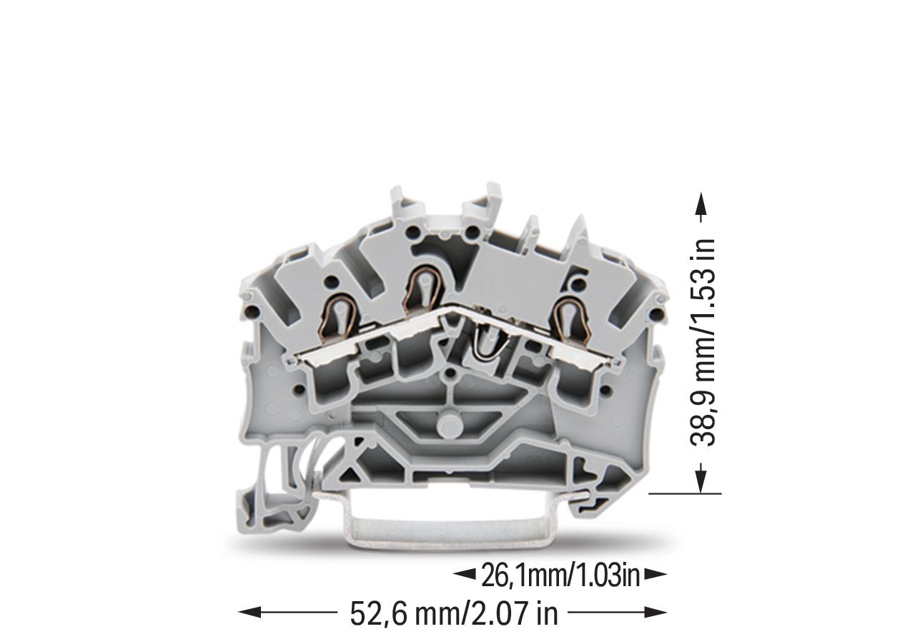 Reihenklemme 0,25-4qmm Serie 2002 1Etage 3kl gr 24A Hutschiene TH35