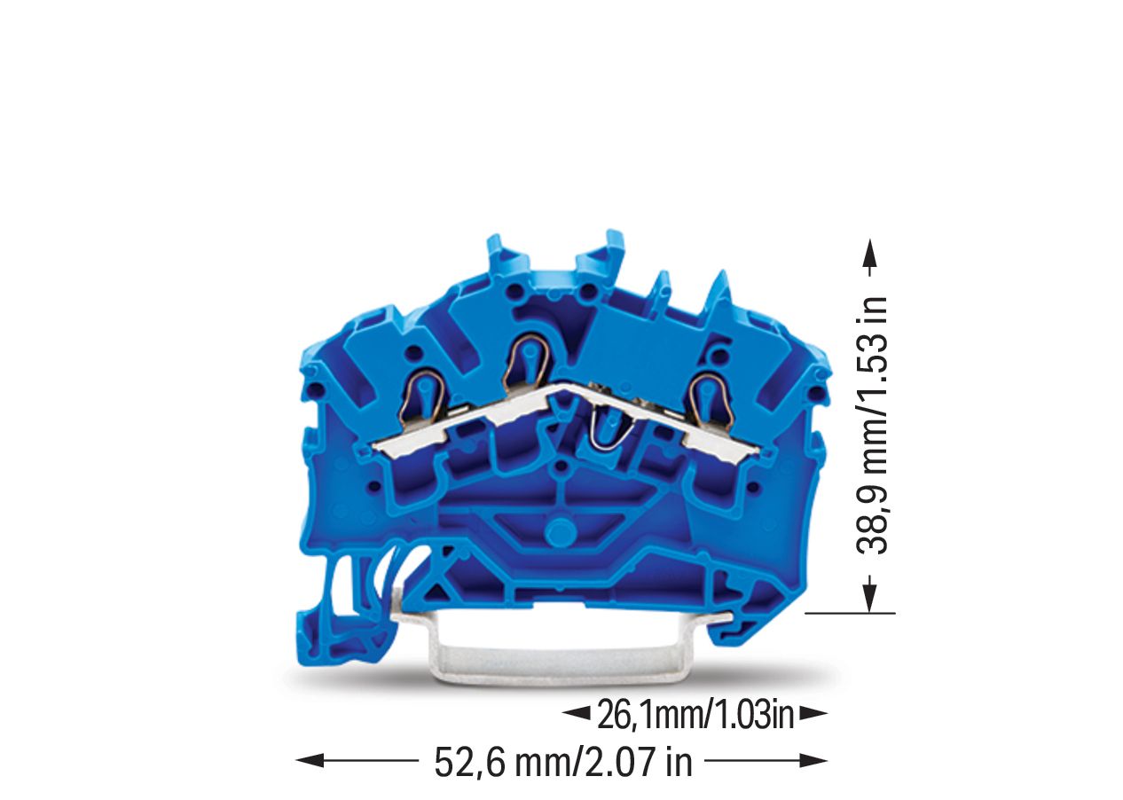 Reihenklemme 0,25-4qmm Serie 2002 1Etage 3kl bl 24A Hutschiene TH35